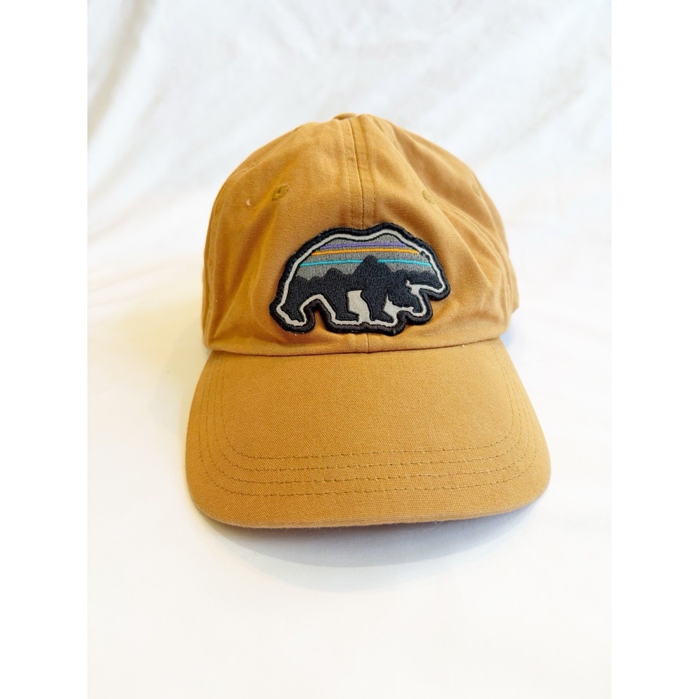 Patagonia Fitz Roy Bear Strapback Hat Cap Brown Hiking Outdoor Athletic Dad Mens